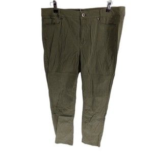 J. Jill Womens olive green Chino Pants Size 14T Tall Flat Front